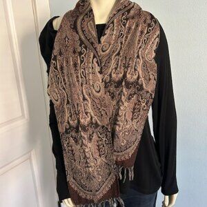 Source Unknown Paisley Scarf - Brown and Cream